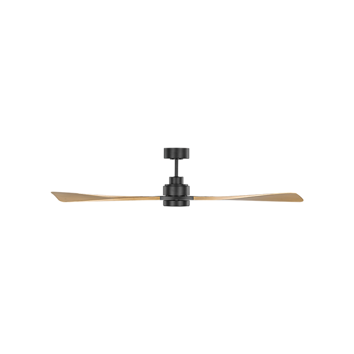 Generation Lighting Trillium Smart 60 Inch LED Ceiling Fan Midnight Black Finish Natural Honey Blades (3TRLSM60MBKNHD)
