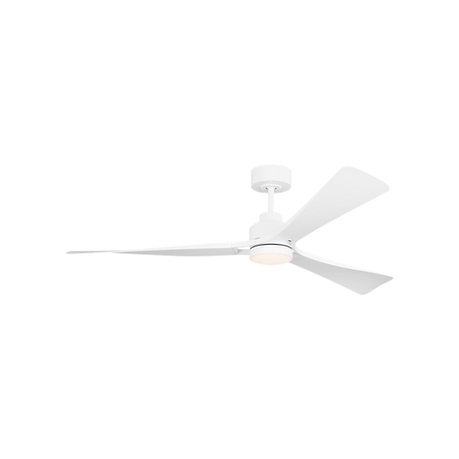 Generation Lighting Trillium Smart 60 Inch LED Ceiling Fan Matte White Finish Matte White Blades (3TRLSM60RZWD)