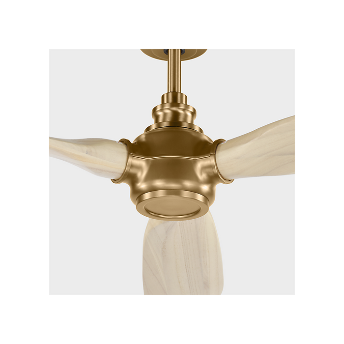 Generation Lighting Valiant Smart 60 Inch Ceiling Fan Burnished Brass Finish Washed White Oak Blades (3VALSM60BBSWWO)