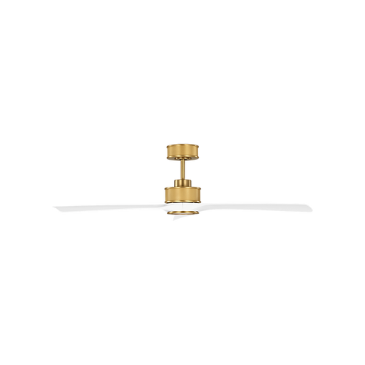 Generation Lighting Reese Smart 52 Inch LED Ceiling Fan Burnished Brass Finish Matte White Blades (3RSESM52BBSRZWD)