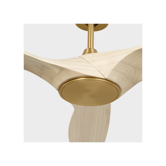 Generation Lighting Selen Smart 52 Inch LED Ceiling Fan Burnished Brass Finish Washed White Oak Blades (3SLNSM52BBSWWOD)