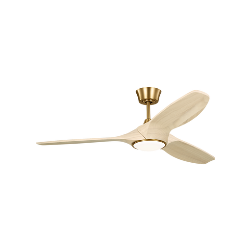 Generation Lighting Selen Smart 52 Inch LED Ceiling Fan Burnished Brass Finish Washed White Oak Blades (3SLNSM52BBSWWOD)