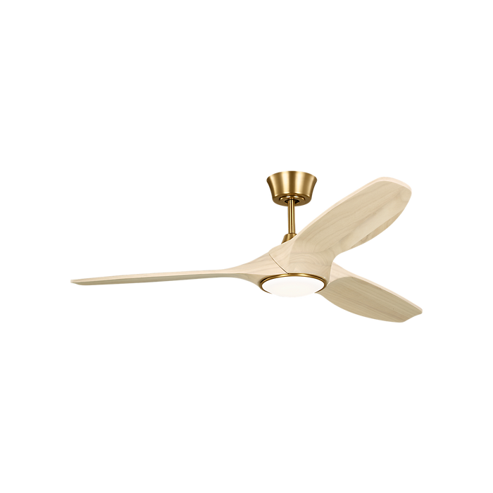 Generation Lighting Selen Smart 52 Inch LED Ceiling Fan Burnished Brass Finish Washed White Oak Blades (3SLNSM52BBSWWOD)