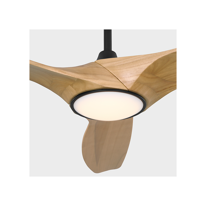 Generation Lighting Selen Smart 52 Inch LED Ceiling Fan Midnight Black Finish Natural Honey Blades (3SLNSM52MBKNHD)