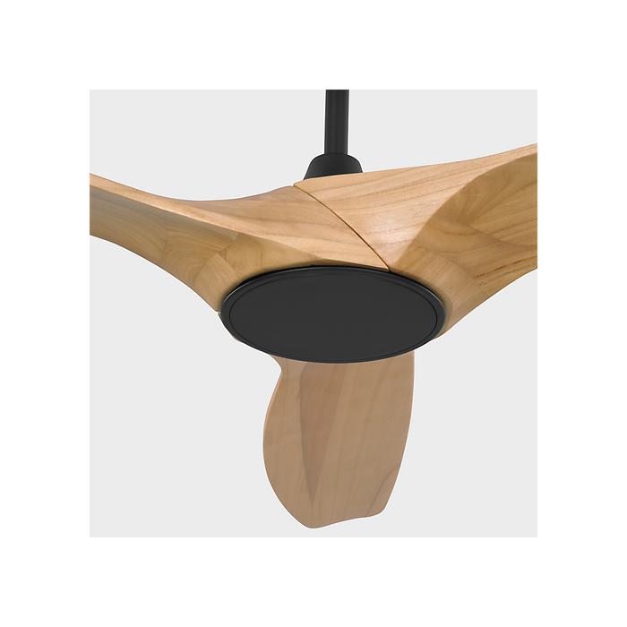 Generation Lighting Selen Smart 52 Inch LED Ceiling Fan Midnight Black Finish Natural Honey Blades (3SLNSM52MBKNHD)