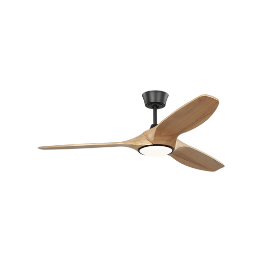 Generation Lighting Selen Smart 52 Inch LED Ceiling Fan Midnight Black Finish Natural Honey Blades (3SLNSM52MBKNHD)