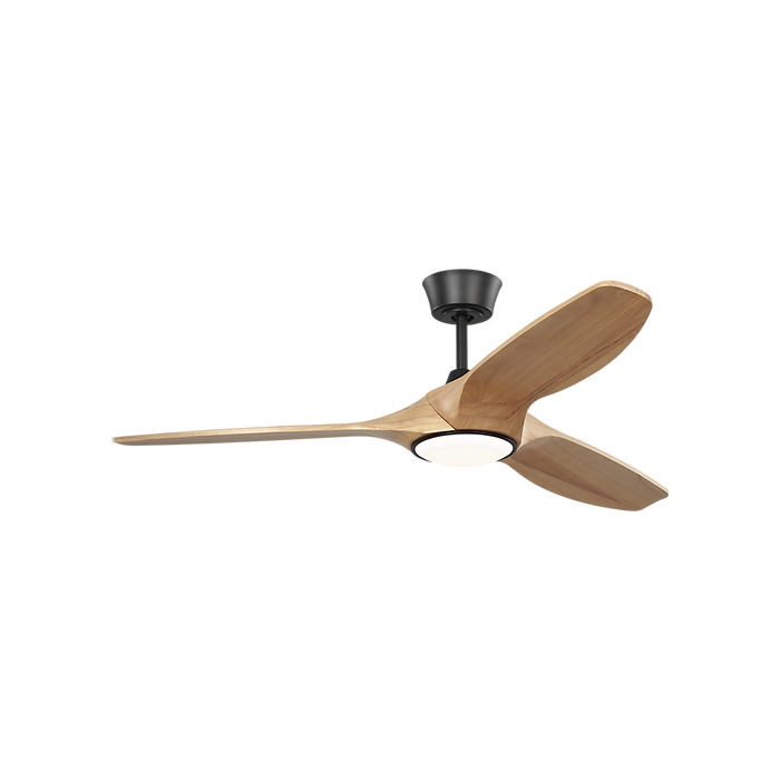 Generation Lighting Selen Smart 52 Inch LED Ceiling Fan Midnight Black Finish Natural Honey Blades (3SLNSM52MBKNHD)