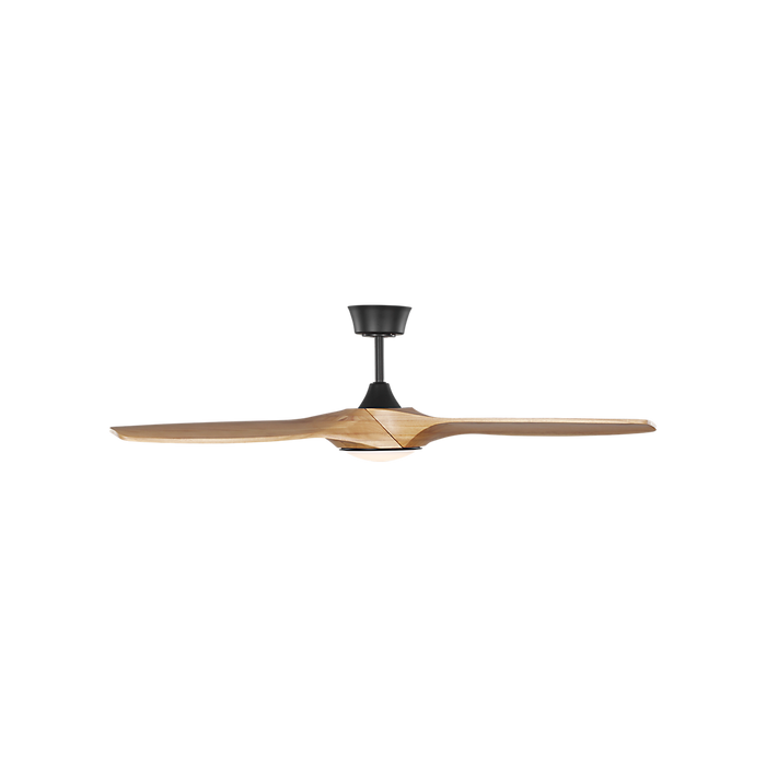 Generation Lighting Selen Smart 52 Inch LED Ceiling Fan Midnight Black Finish Natural Honey Blades (3SLNSM52MBKNHD)