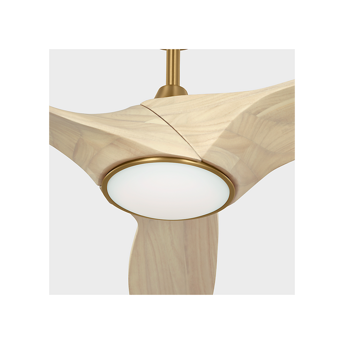 Generation Lighting Selen Smart 60 Inch LED Ceiling Fan Burnished Brass Finish Washed White Oak Blades (3SLNSM60BBSWWOD)
