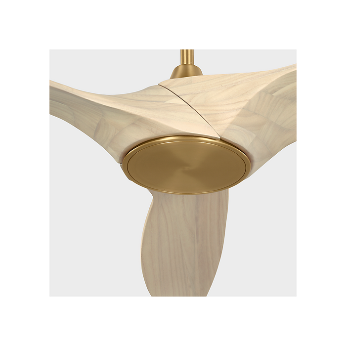 Generation Lighting Selen Smart 60 Inch LED Ceiling Fan Burnished Brass Finish Washed White Oak Blades (3SLNSM60BBSWWOD)