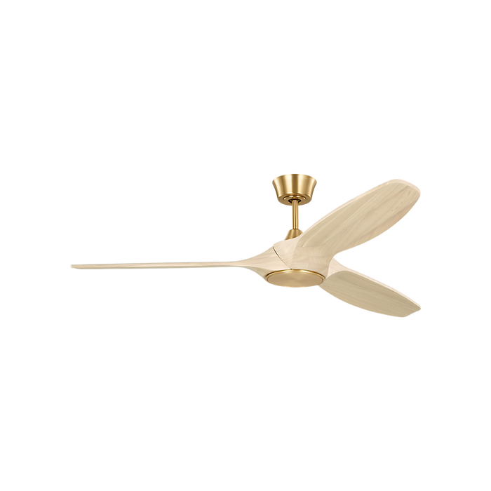 Generation Lighting Selen Smart 60 Inch LED Ceiling Fan Burnished Brass Finish Washed White Oak Blades (3SLNSM60BBSWWOD)