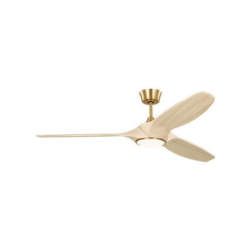 Generation Lighting Selen Smart 60 Inch LED Ceiling Fan Burnished Brass Finish Washed White Oak Blades (3SLNSM60BBSWWOD)