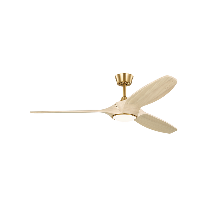 Generation Lighting Selen Smart 60 Inch LED Ceiling Fan Burnished Brass Finish Washed White Oak Blades (3SLNSM60BBSWWOD)