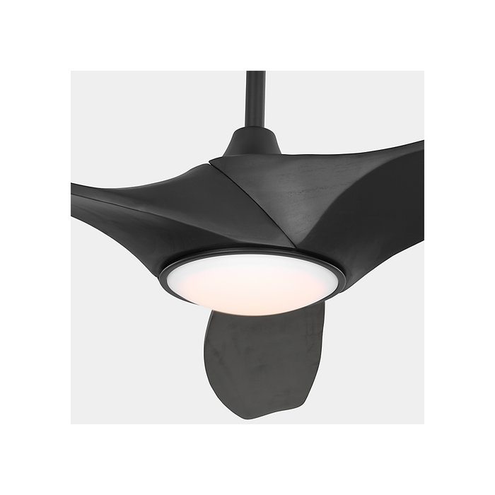 Generation Lighting Selen Smart 60 Inch LED Ceiling Fan Midnight Black Finish Midnight Black Blades (3SLNSM60MBKD)