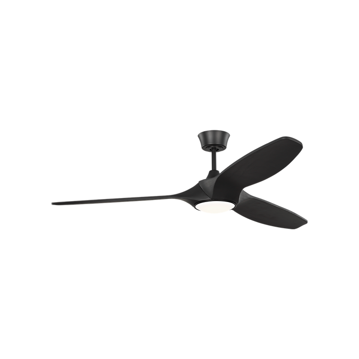 Generation Lighting Selen Smart 60 Inch LED Ceiling Fan Midnight Black Finish Midnight Black Blades (3SLNSM60MBKD)