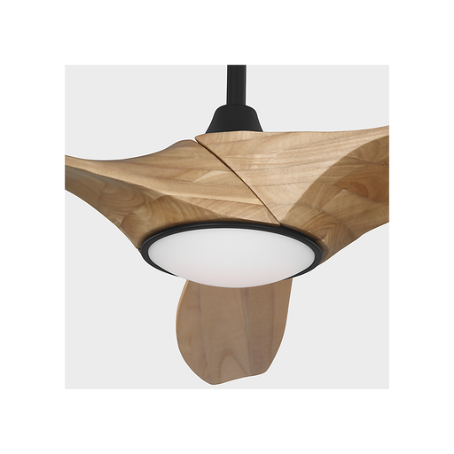 Generation Lighting Selen Smart 60 Inch LED Ceiling Fan Midnight Black Finish Natural Honey Blades (3SLNSM60MBKNHD)