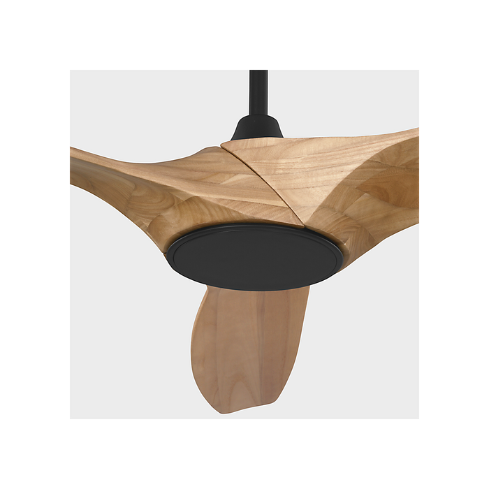 Generation Lighting Selen Smart 60 Inch LED Ceiling Fan Midnight Black Finish Natural Honey Blades (3SLNSM60MBKNHD)