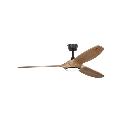 Generation Lighting Selen Smart 60 Inch LED Ceiling Fan Midnight Black Finish Natural Honey Blades (3SLNSM60MBKNHD)