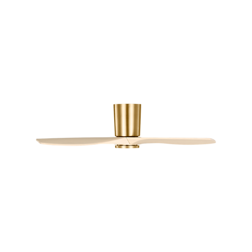 Generation Lighting Seyra Smart 44 Inch Hugger LED Ceiling Fan Burnished Brass Finish Washed White Oak Blades (3SYRHSM44BBSWWOD)