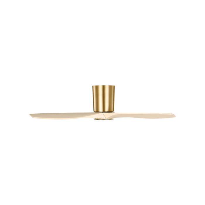 Generation Lighting Seyra Smart 44 Inch Hugger LED Ceiling Fan Burnished Brass Finish Washed White Oak Blades (3SYRHSM44BBSWWOD)