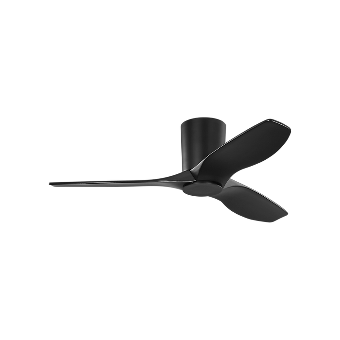 Generation Lighting Seyra Smart 44 Inch Hugger LED Ceiling Fan Midnight Black Finish Midnight Black Blades (3SYRHSM44MBKD)
