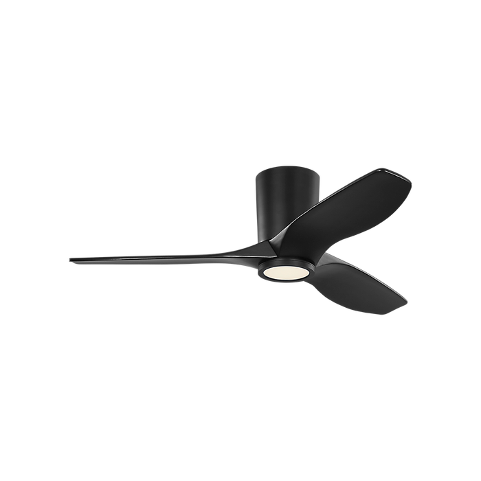 Generation Lighting Seyra Smart 44 Inch Hugger LED Ceiling Fan Midnight Black Finish Midnight Black Blades (3SYRHSM44MBKD)