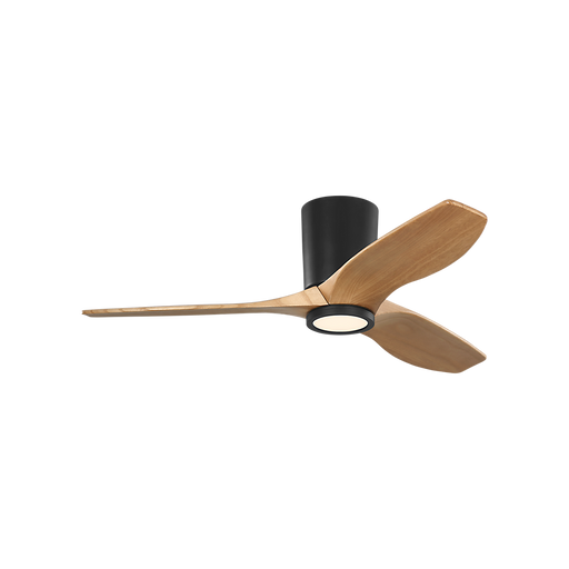 Generation Lighting Seyra Smart 44 Inch Hugger LED Ceiling Fan Midnight Black Finish Natural Honey Blades (3SYRHSM44MBKNHD)
