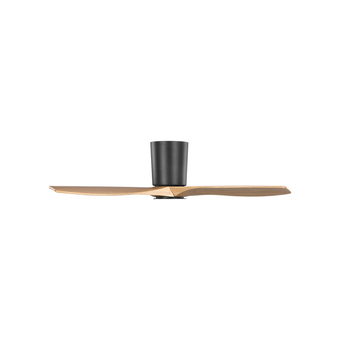 Generation Lighting Seyra Smart 44 Inch Hugger LED Ceiling Fan Midnight Black Finish Natural Honey Blades (3SYRHSM44MBKNHD)