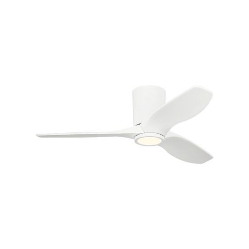 Generation Lighting Seyra Smart 44 Inch Hugger LED Ceiling Fan Matte White Finish Matte White Blades (3SYRHSM44RZWD)
