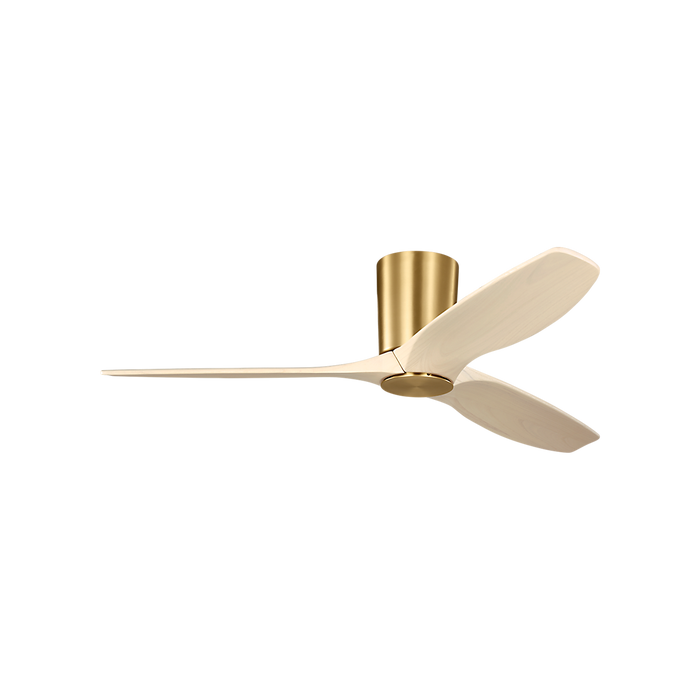 Generation Lighting Seyra Smart 52 Inch Hugger LED Ceiling Fan Burnished Brass Finish Washed White Oak Blades (3SYRHSM52BBSWWOD)