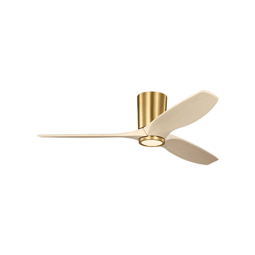 Generation Lighting Seyra Smart 52 Inch Hugger LED Ceiling Fan Burnished Brass Finish Washed White Oak Blades (3SYRHSM52BBSWWOD)