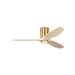 Generation Lighting Seyra Smart 52 Inch Hugger LED Ceiling Fan Burnished Brass Finish Washed White Oak Blades (3SYRHSM52BBSWWOD)