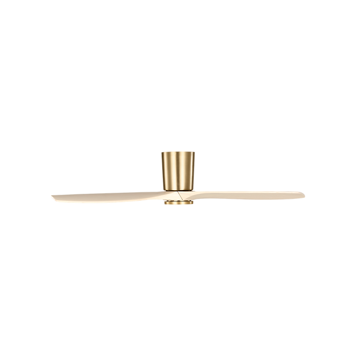Generation Lighting Seyra Smart 52 Inch Hugger LED Ceiling Fan Burnished Brass Finish Washed White Oak Blades (3SYRHSM52BBSWWOD)
