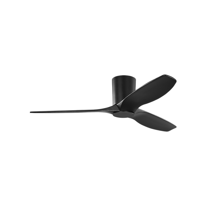 Generation Lighting Seyra Smart 52 Inch Hugger LED Ceiling Fan Midnight Black Finish Midnight Black Blades (3SYRHSM52MBKD)