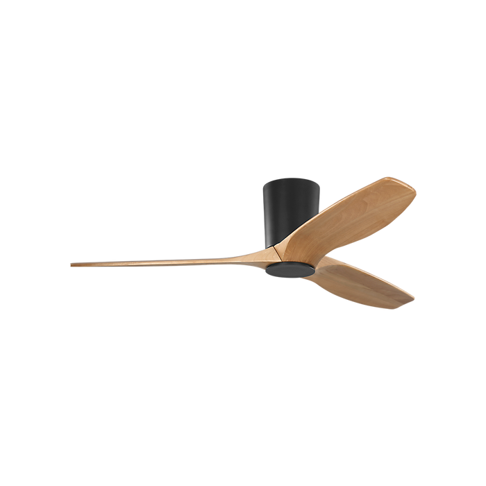 Generation Lighting Seyra Smart 52 Inch Hugger LED Ceiling Fan Midnight Black Finish Natural Honey Blades (3SYRHSM52MBKNHD)