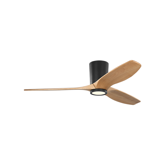 Generation Lighting Seyra Smart 52 Inch Hugger LED Ceiling Fan Midnight Black Finish Natural Honey Blades (3SYRHSM52MBKNHD)