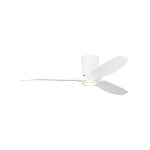 Generation Lighting Seyra Smart 52 Inch Hugger LED Ceiling Fan Matte White Finish Matte White Blades (3SYRHSM52RZWD)