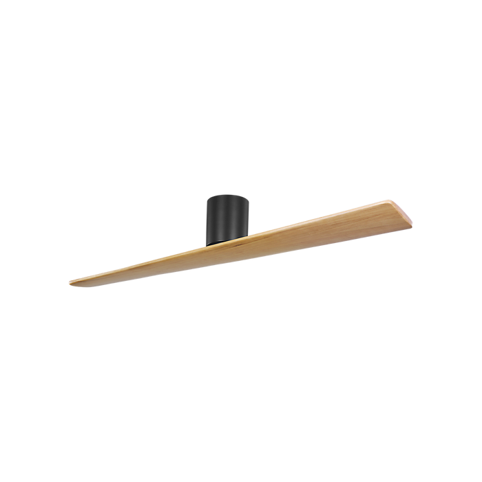 Generation Lighting Plank Smart 60 Inch Hugger Ceiling Fan Midnight Black Finish Natural Honey Blades (2PLHSM60MBKNH)