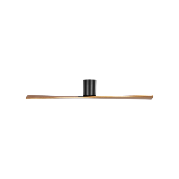 Generation Lighting Plank Smart 60 Inch Hugger Ceiling Fan Midnight Black Finish Natural Honey Blades (2PLHSM60MBKNH)