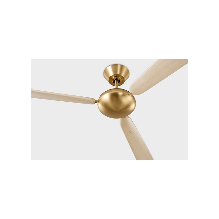 Generation Lighting Pod Smart 64 Ceiling Fan Burnished Brass Finish Washed White Oak Blades (3PODSM64BBSWWO)