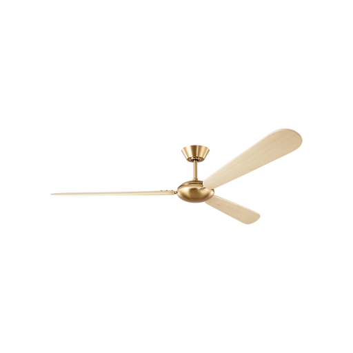 Generation Lighting Pod Smart 64 Ceiling Fan Burnished Brass Finish Washed White Oak Blades (3PODSM64BBSWWO)