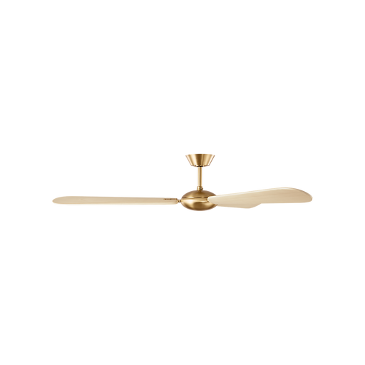 Generation Lighting Pod Smart 64 Ceiling Fan Burnished Brass Finish Washed White Oak Blades (3PODSM64BBSWWO)
