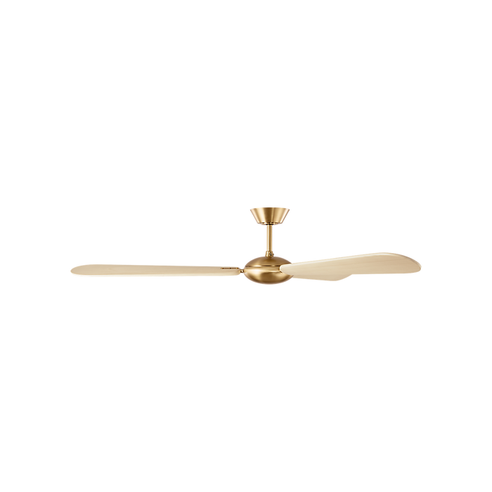 Generation Lighting Pod Smart 64 Ceiling Fan Burnished Brass Finish Washed White Oak Blades (3PODSM64BBSWWO)