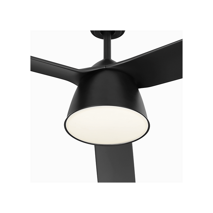 Generation Lighting Studio Smart 60 Inch LED Ceiling Fan Matte Black Finish Midnight Black Blades (3STUSM60MBKD)