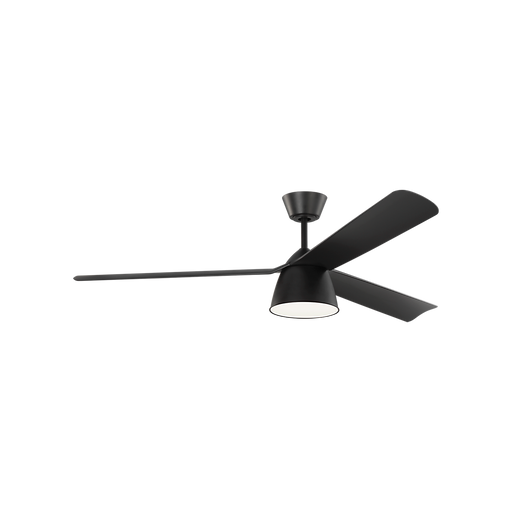 Generation Lighting Studio Smart 60 Inch LED Ceiling Fan Matte Black Finish Midnight Black Blades (3STUSM60MBKD)