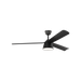 Generation Lighting Studio Smart 60 Inch LED Ceiling Fan Matte Black Finish Midnight Black Blades (3STUSM60MBKD)