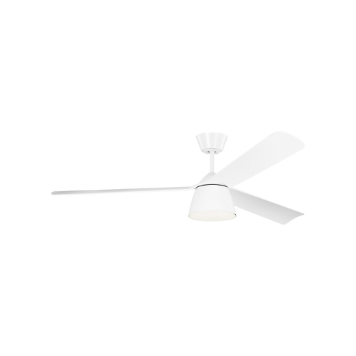 Generation Lighting Studio Smart 60 Inch LED Ceiling Fan Matte White Finish Matte White Blades (3STUSM60RZWD)