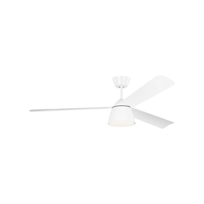 Generation Lighting Studio Smart 60 Inch LED Ceiling Fan Matte White Finish Matte White Blades (3STUSM60RZWD)