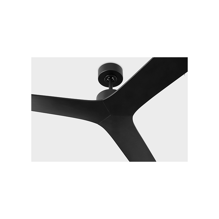 Generation Lighting Tri Plank Smart 57 Ceiling Fan Matte Black Finish Midnight Black Blades (3TPKSM57MBK)