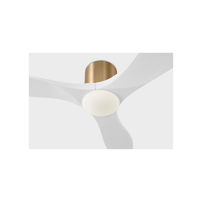 Generation Lighting Maverick Smart 44 Inch Hugger LED Ceiling Fan Burnished Brass Finish Matte White Blades (3MAVHSM44BBSRZWD)